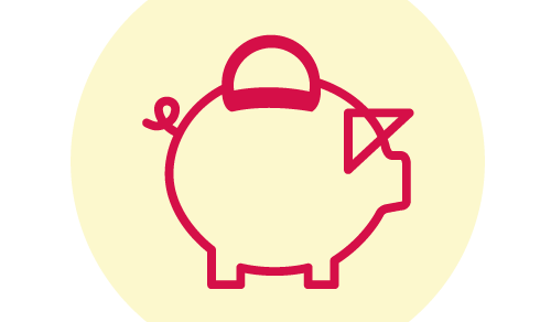 Piktogramm Münze in Sparschwein