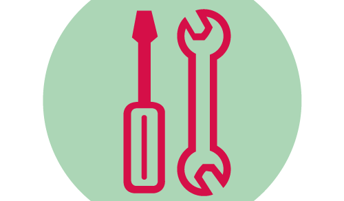 Piktogramm Schraubendreher und Schraubenschlüssel