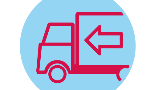 Piktogramm LKW mit Pfeil nach vorne